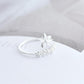 Anillo Ajustable Flor Silvestre de Plata 925 y Esmalte Pintado a Mano