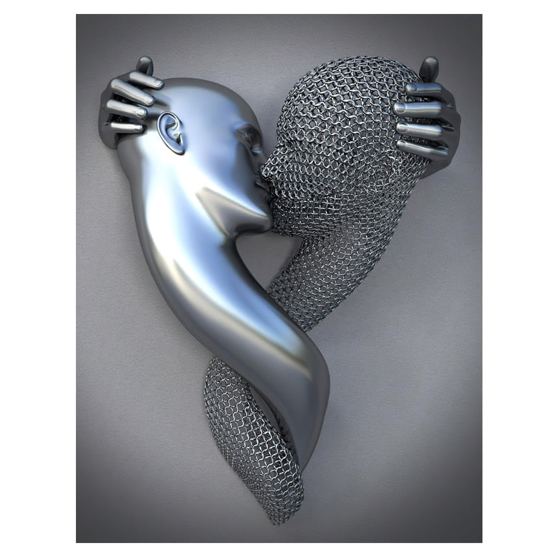 💞 Promoción Último Día 50% DE DESCUENTO 💞 Corazón amoroso gris-3D Arte de la pared - yudachile