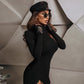Vestido Básico Negro con Cuello