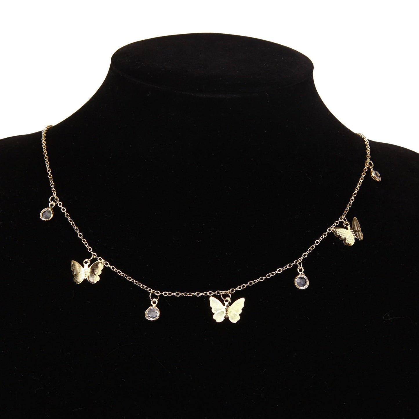 Collar de Mariposas de Plata y baño en Oro