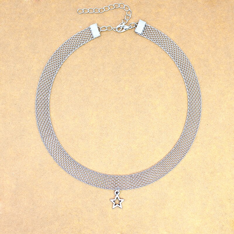 Collar "Gargantilla Ancha" - Plata de 1º Ley S925