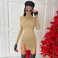 Vestido Básico Negro con Cuello