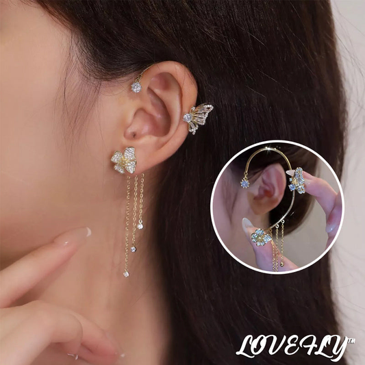 Aros Elegantes De Flor De Mariposa - LOVE FLY™