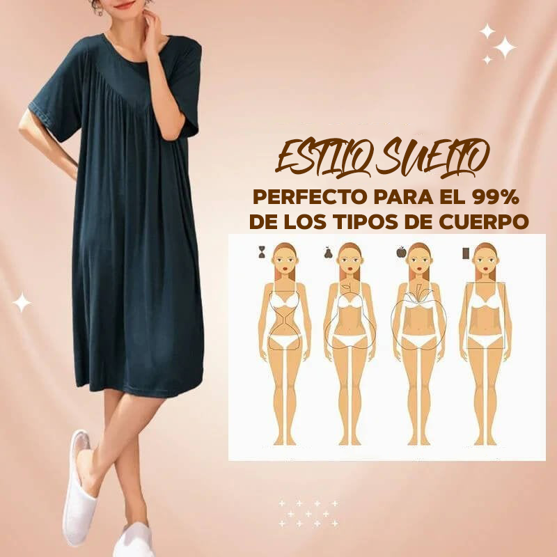 Bata de pijama suelta de manga corta súper suave y cómoda - FUNNY™