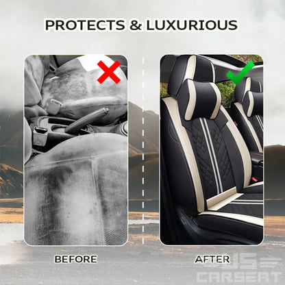 Alexcar Zates 2023 Full Set Universal Waterproof Breathable Vehicle Leather Cover for Cars, SUV, Pick-up Truck