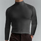 Camiseta manga larga ajustada con cuello alto para hombre - LONGSHIRT™