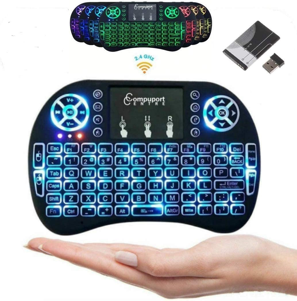 Mini Teclado Inalambrico Touchpad Smart Tv Retroiluminado