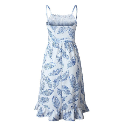 Vestido de Hojas Con Cuerpo Nido de Abeja