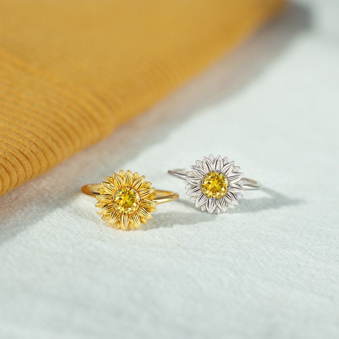 (OFERTA DEL AÑO) A Mi Amor - SÉ TU MISMA Y DISFRUTA CADA INSTANTE - Anillo de Girasol