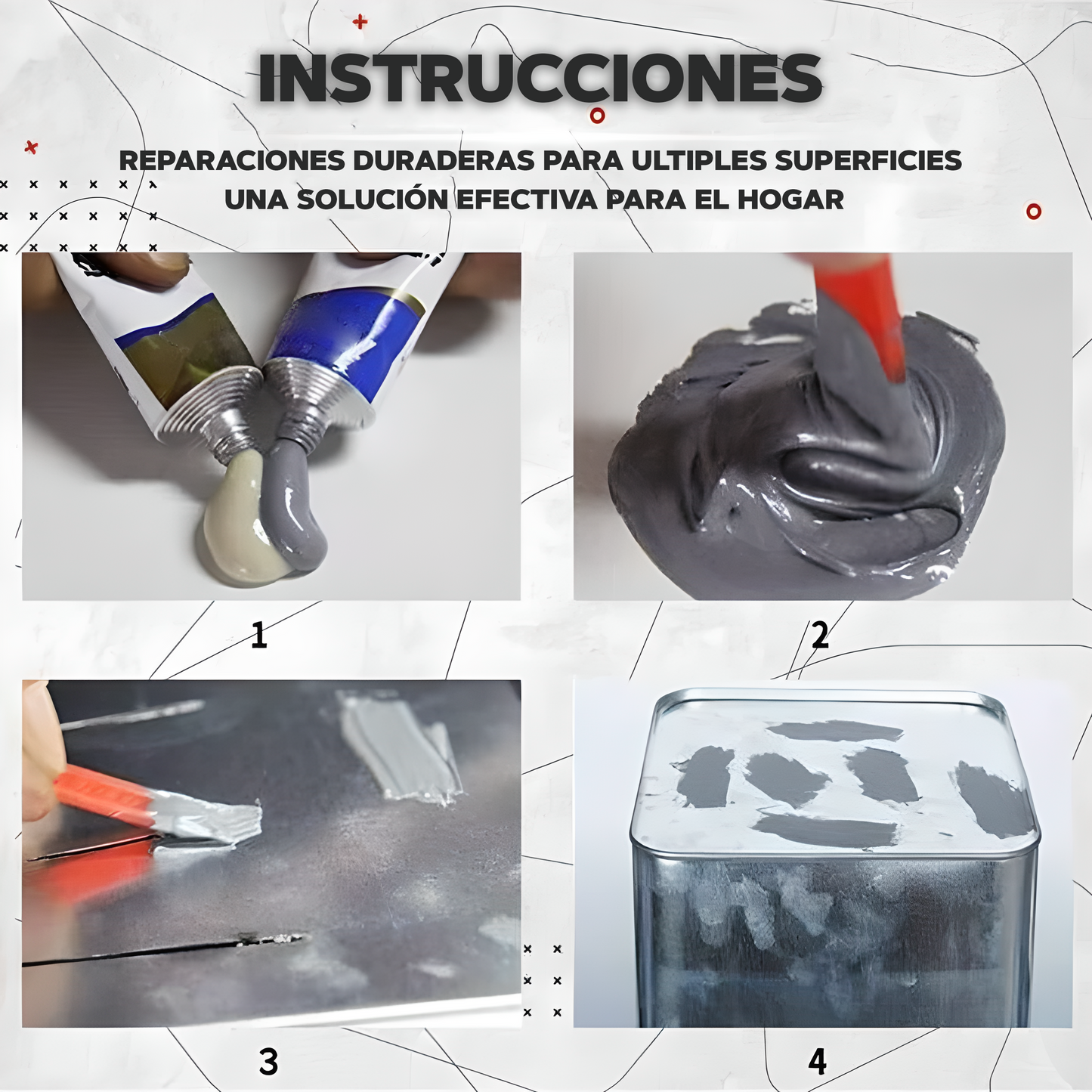 Super pegamento reparador de superficies y metales - GlueMetal™